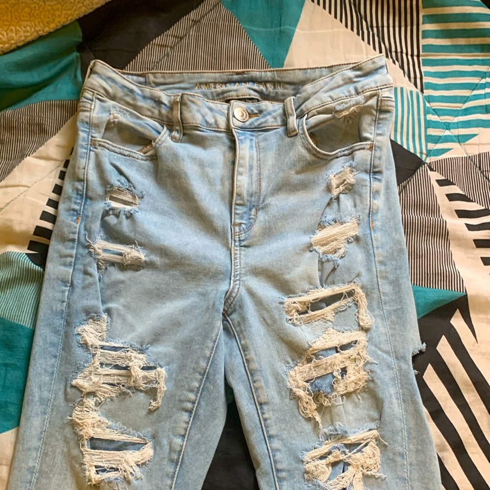 American eagle stretch fit high waisted jeans size 12